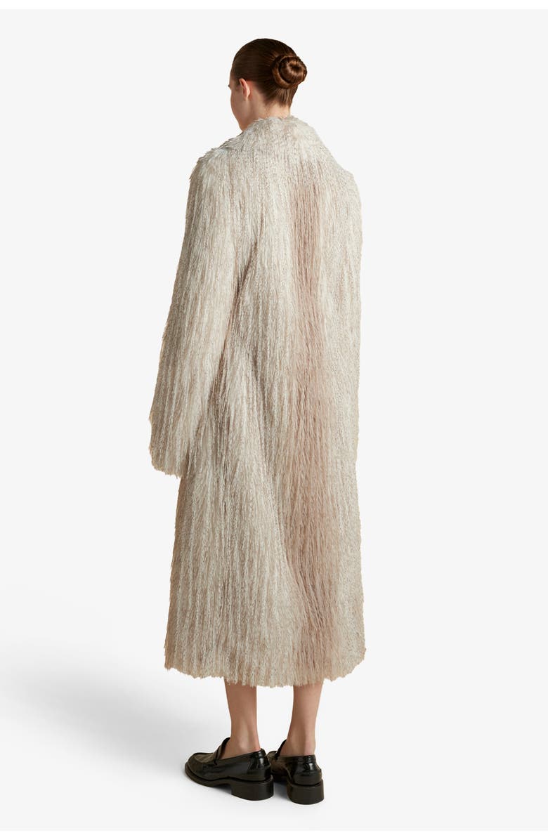 Marina Moscone Faux Fur Coat, Alternate, color, Ivory Melange
