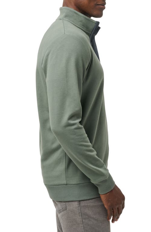 Travismathew Cloud 2.0 Quarter Zip Pullover In Green