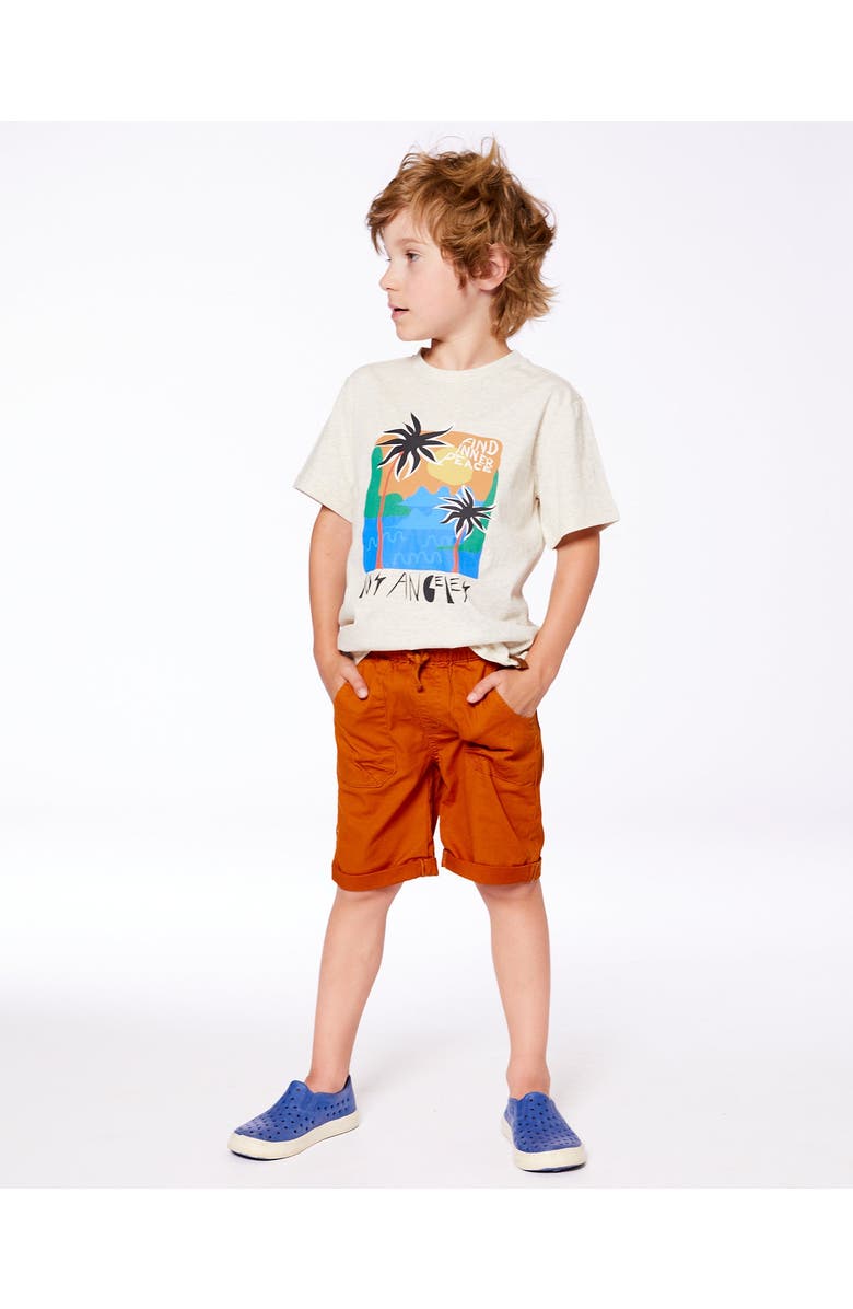 Deux par Deux Boy's Stretch Twill Short Vibrant Orange, Alternate, color,