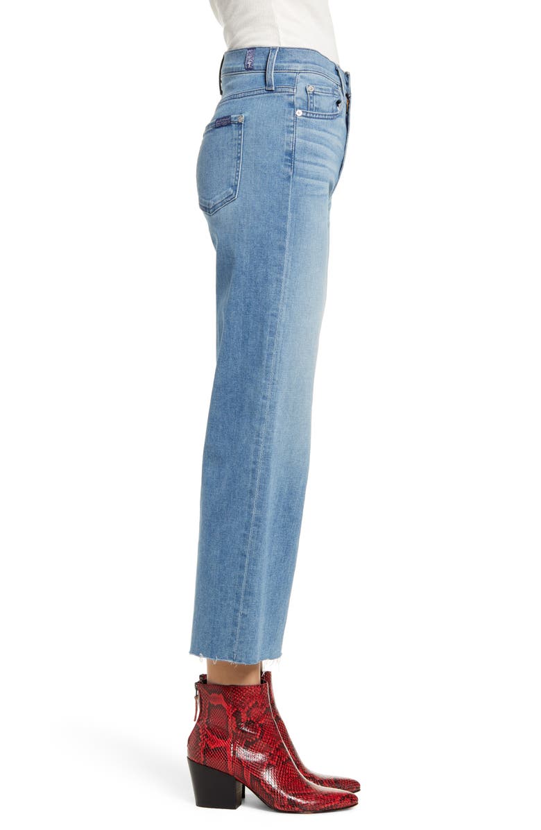 7 For All Mankind <sup>®</sup> Alexa Cutoff Hem Crop Wide Leg Jeans, Alternate, color,
