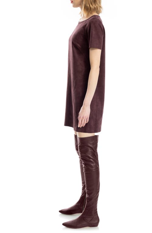 Max Studio Faux Suede Shift Dress In Burgundy