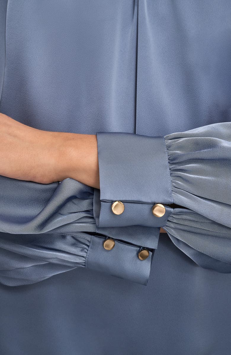 Donna Karan New York Button Detail Satin Top, Alternate, color, Tempest