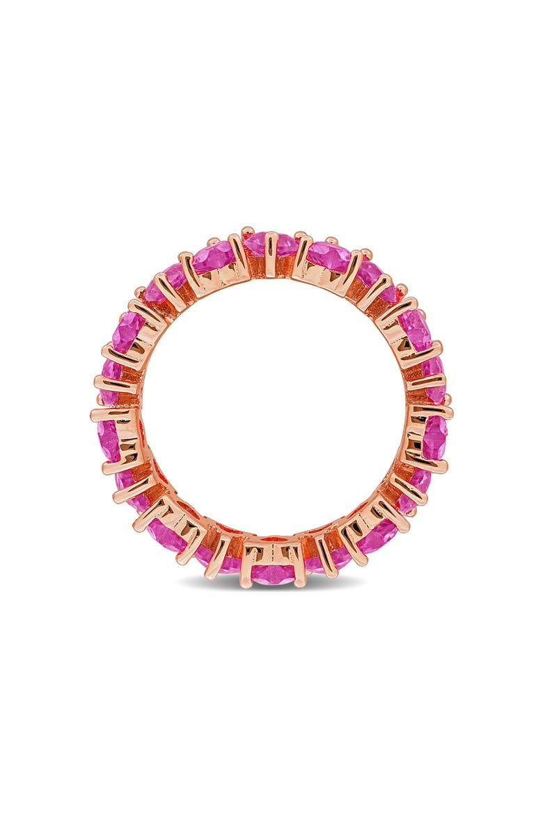 Lab Grown Pink Sapphire Heart Eternity Ring, Alternate, color, PINK