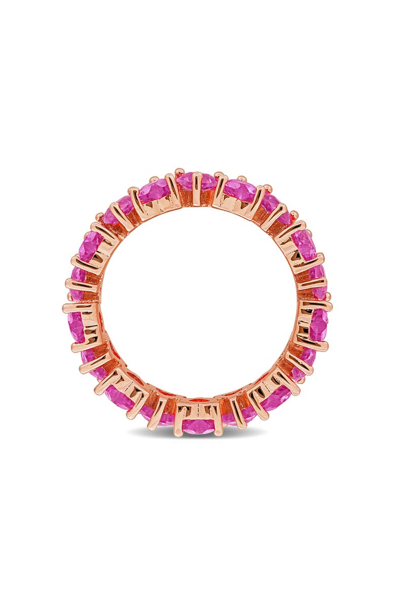 DELMAR Lab Grown Pink Sapphire Heart Eternity Ring, Alternate, color, Pink