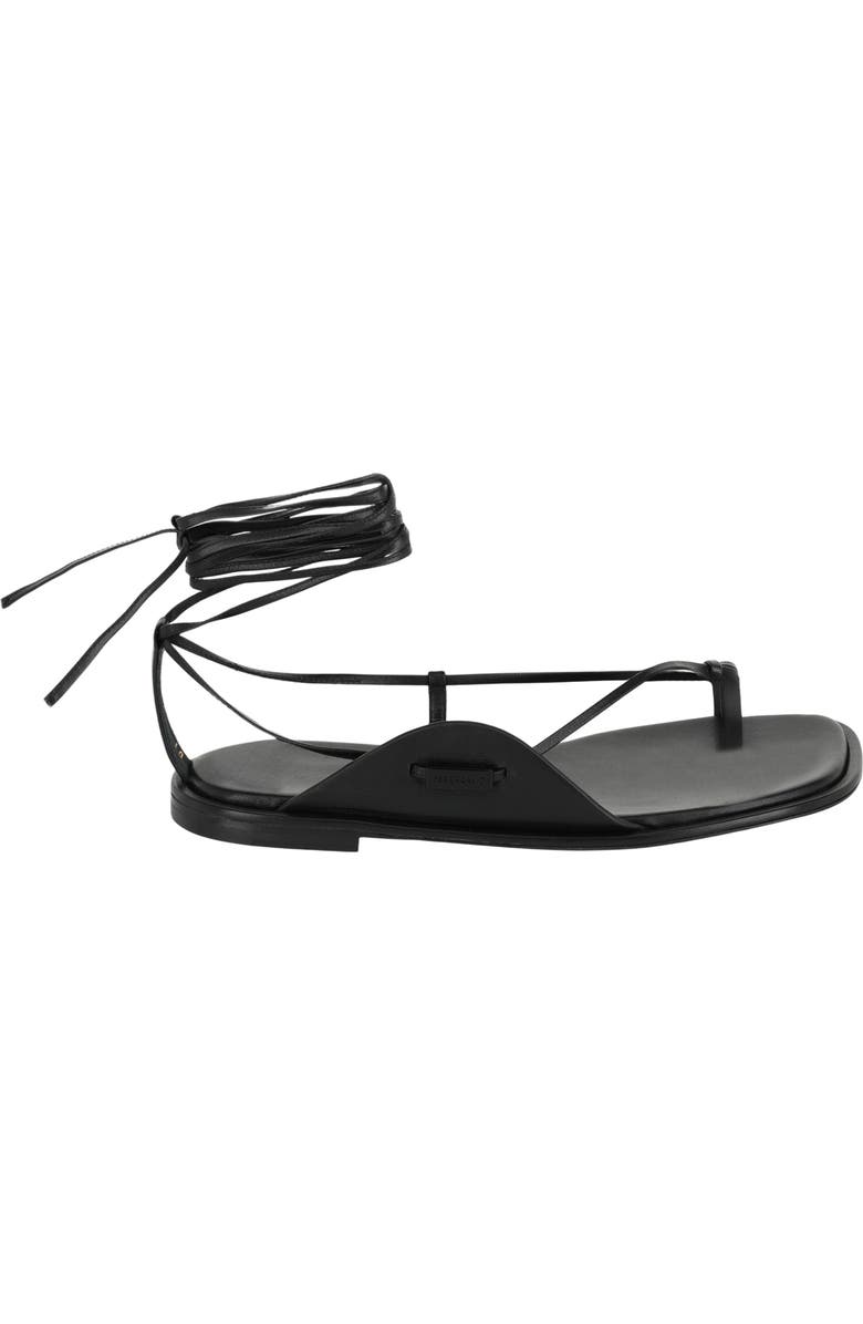 FERRAGAMO Ankle Tie Sandal, Alternate, color, Black