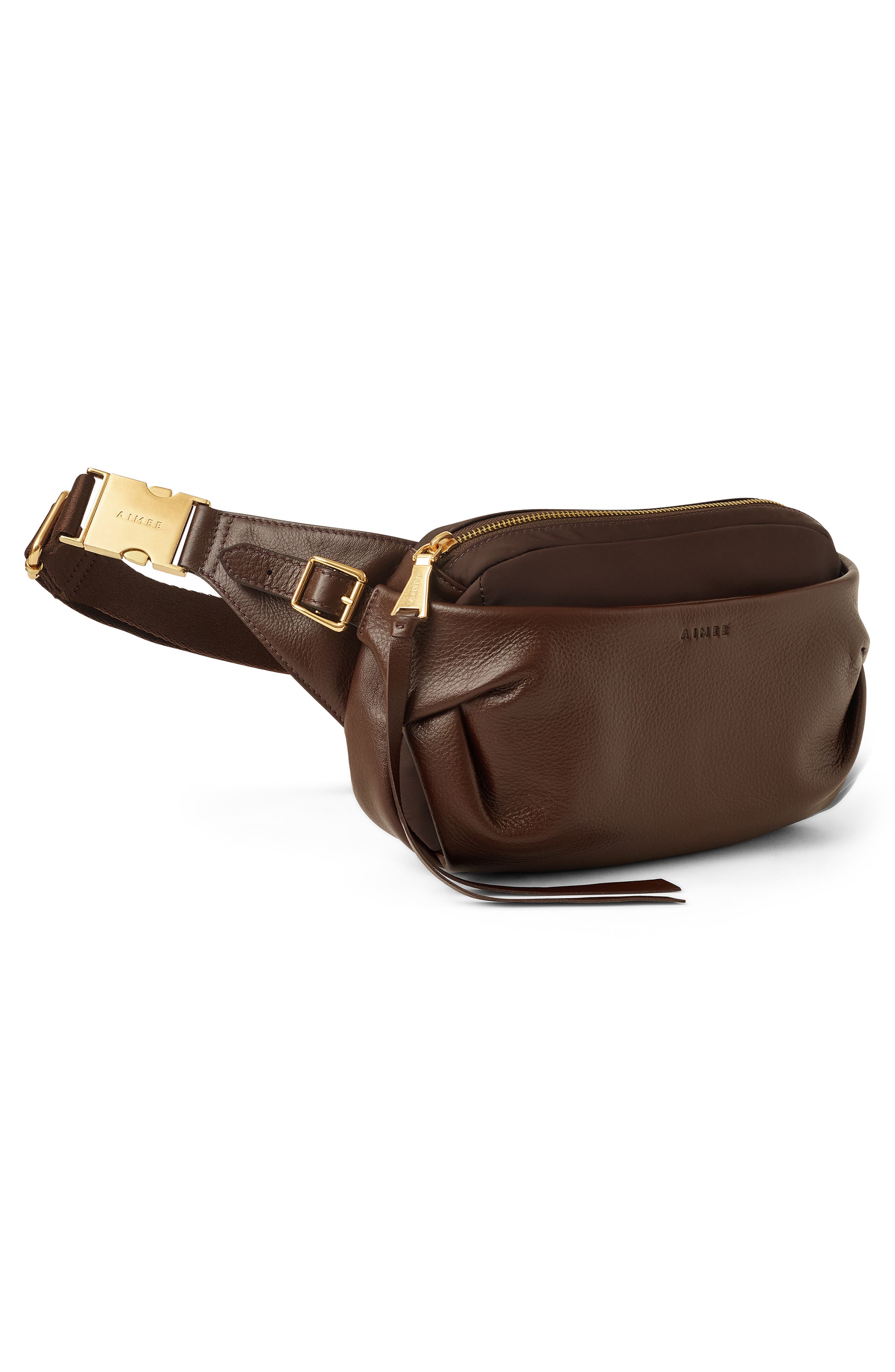 Seeker Leather Sling Bag, Alternate, color, FUDGE / FUDGE
