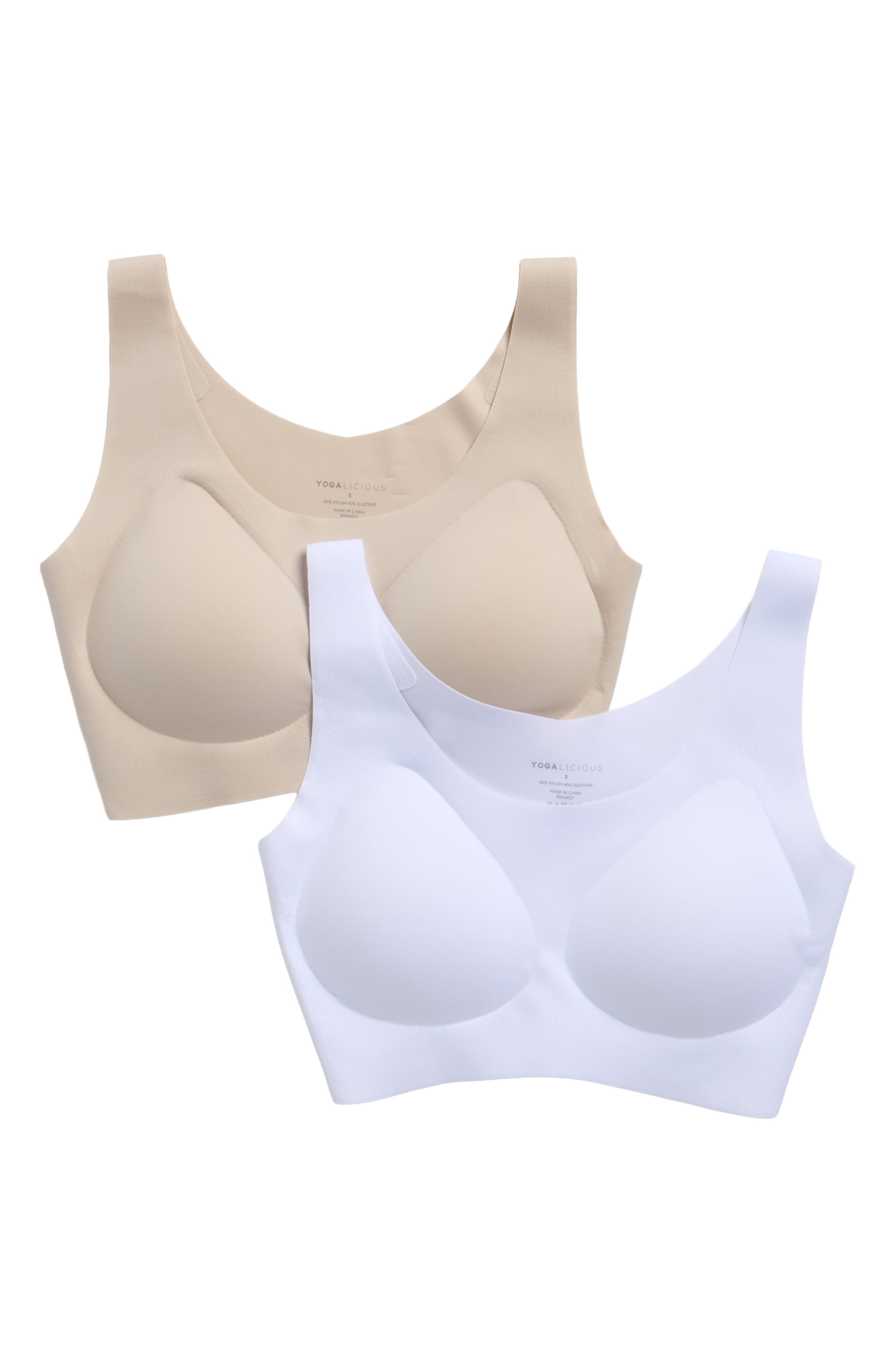 YOGALICIOUS 2-Pack Lasercut Lightly Lined Sports Bras