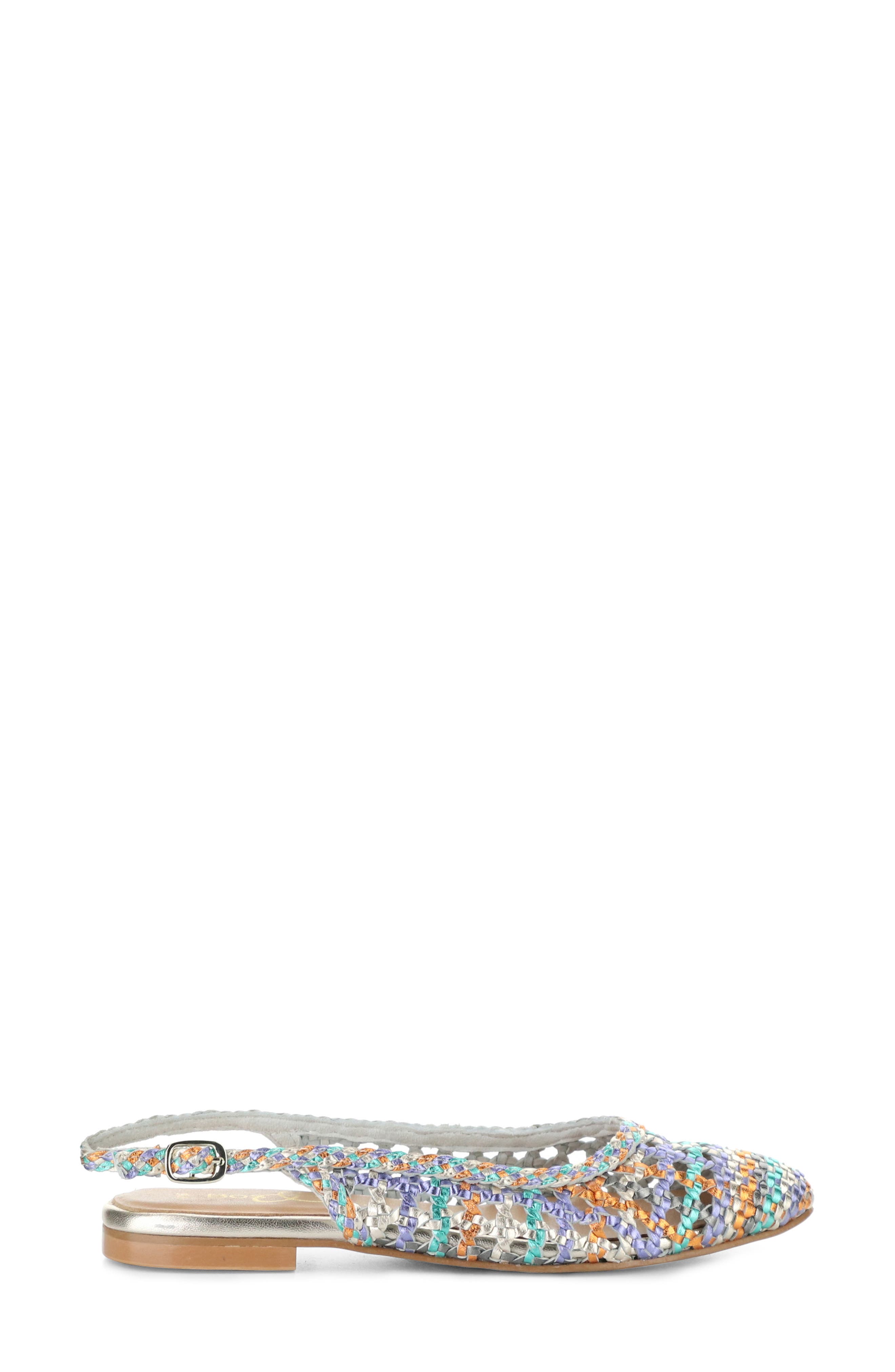Willow Slingback Cap Toe Flat, Alternate, color, SILVER MULTI