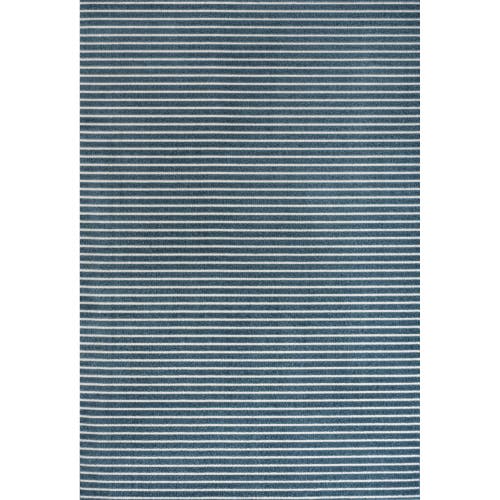 JONATHAN Y Aarhus High-Low Minimalist Scandi Striped Indoor/Outdoor Area Rug in Navy/ivory  product
