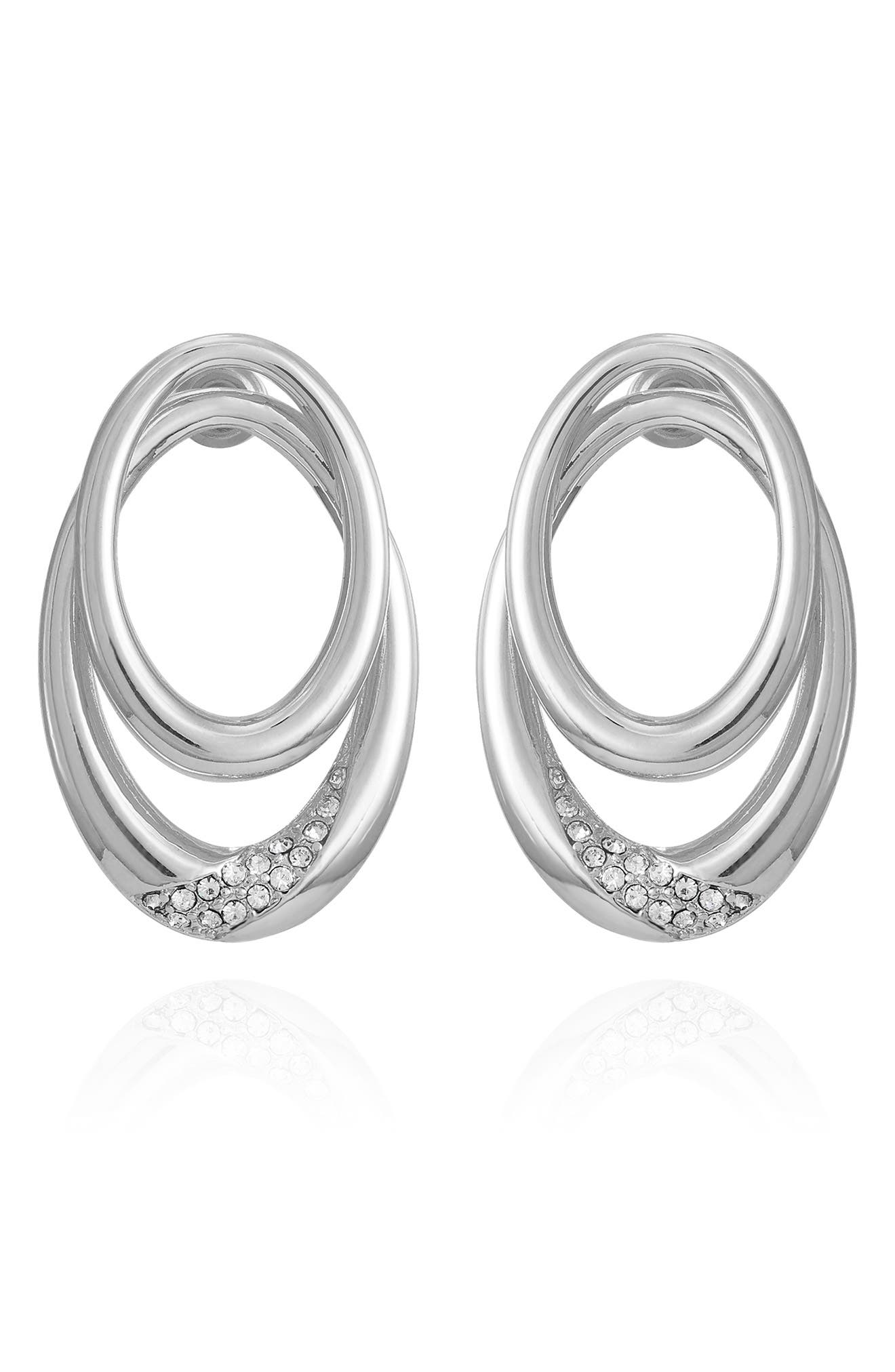 Vince Camuto Pavé Crystal Double Oval Drop Earrings