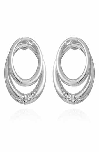 Vince Camuto Pavé Crystal Double Oval Drop Earrings