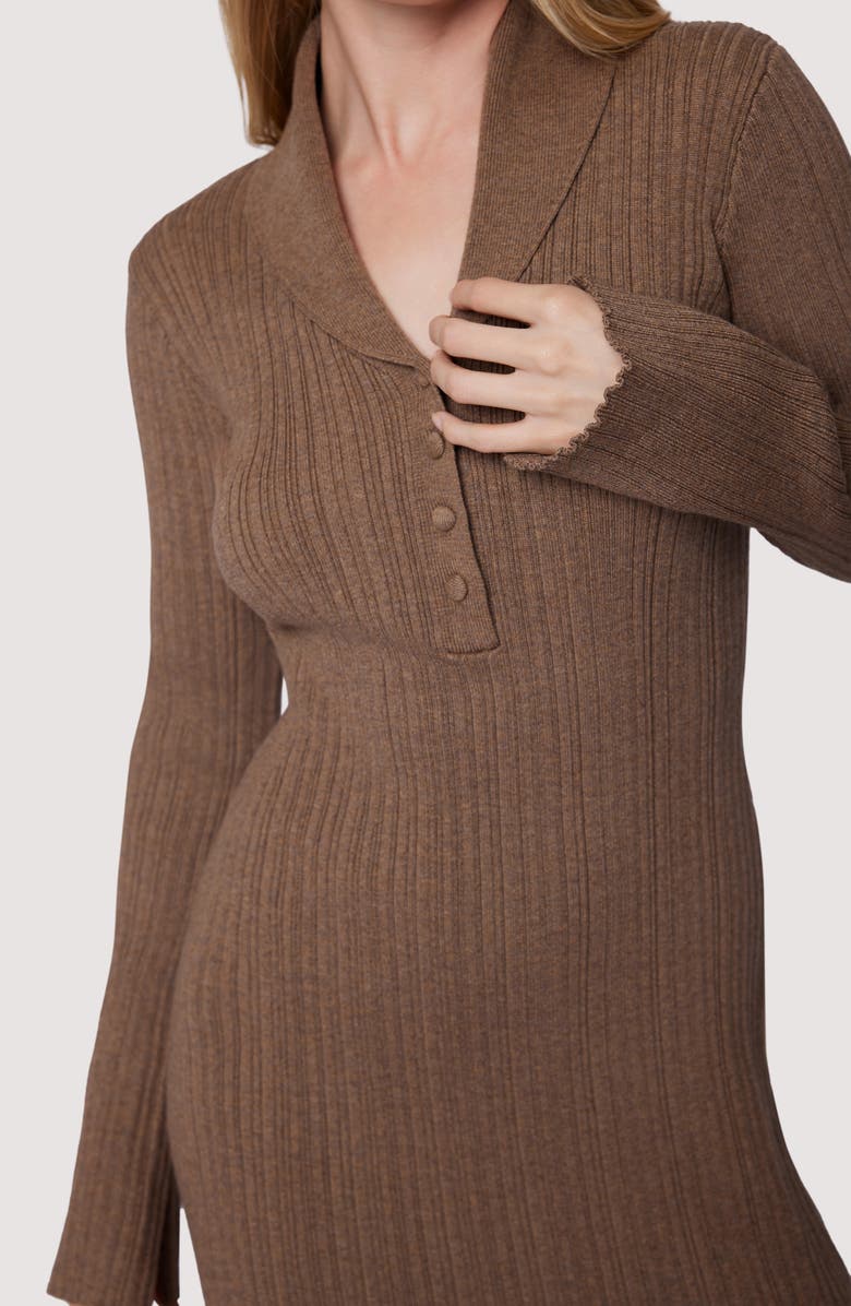Lost + Wander Viviette Long Sleeve Rib Maxi Dress, Alternate, color, 