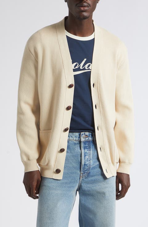 Golden Cotton Blend Cardigan