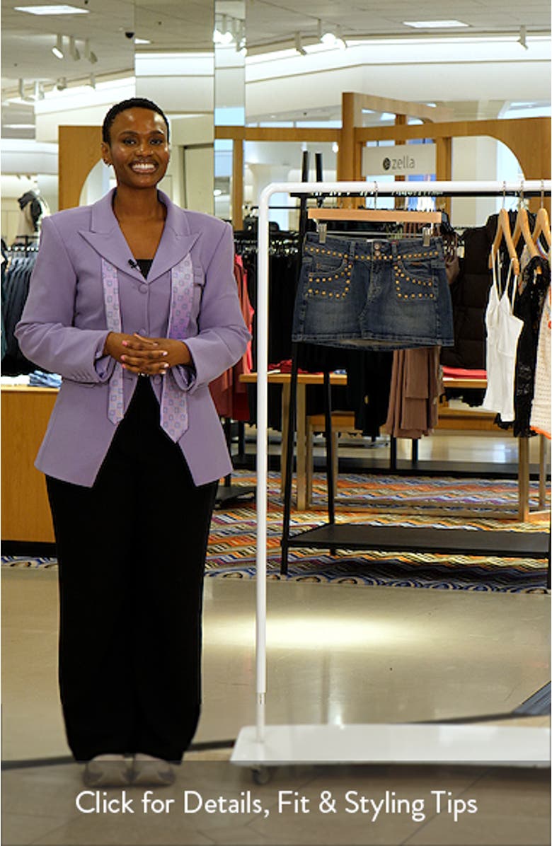 Stud Double Shank Denim Miniskirt, sales video thumbnail