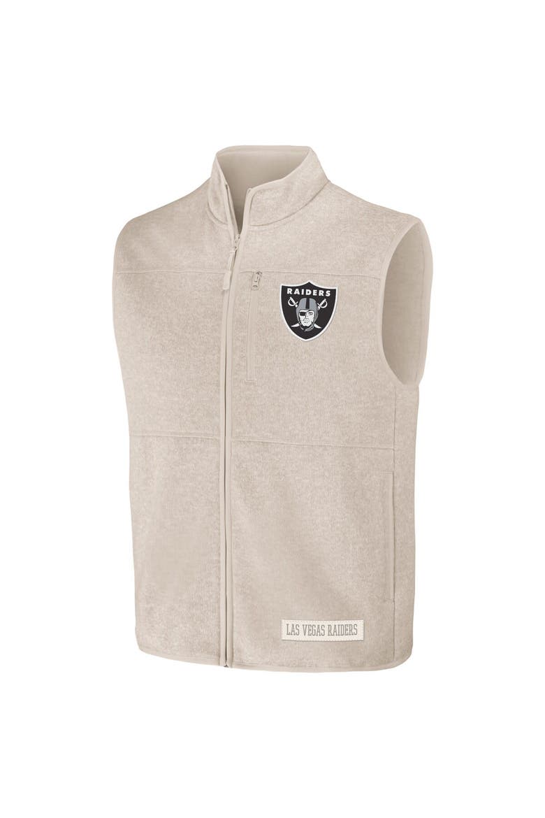 Men's NFL x Darius Rucker Collection by Fanatics  Oatmeal Las Vegas Raiders Full-Zip Sweater Vest, Alternate, color, Oatmeal