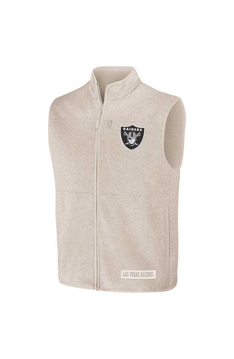 NFL X DARIUS RUCKER Men's NFL x Darius Rucker Collection by Fanatics Oatmeal Las Vegas Raiders Full-Zip Sweater Vest, Alternate, color, Oatmeal