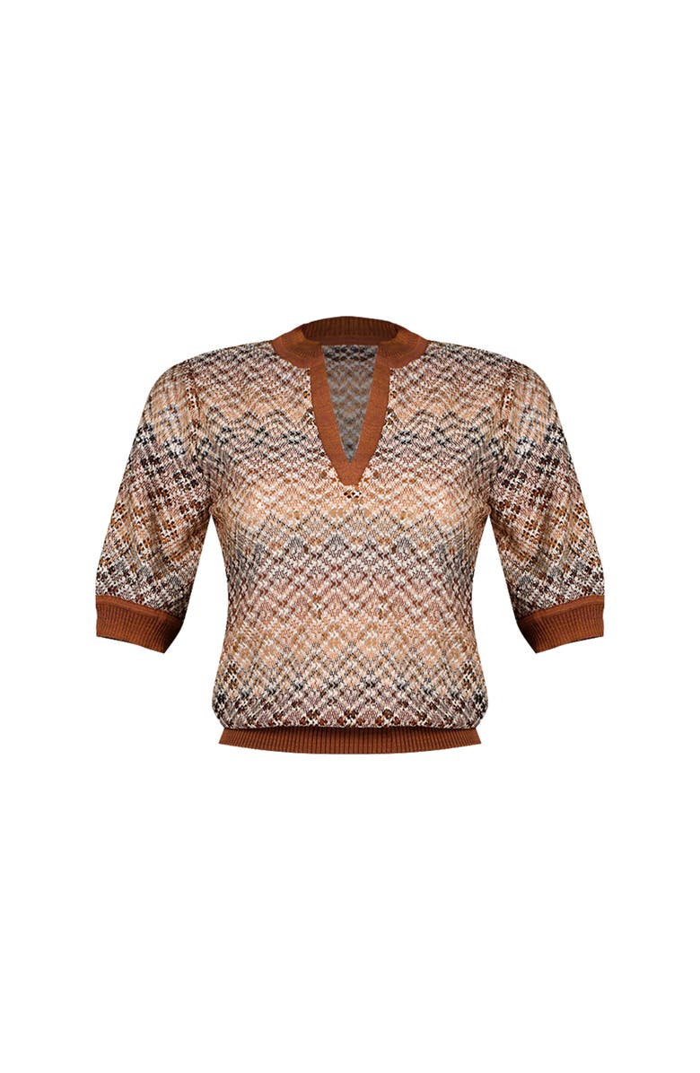 IVONNE Straight Knit Blouse with V-Neck, Alternate, color,