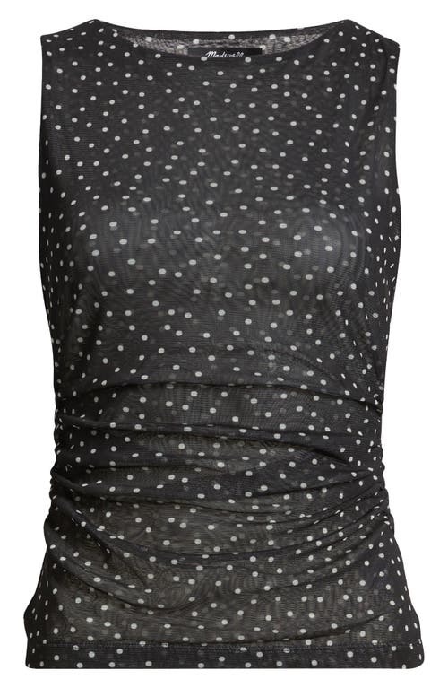 Madewell Sleeveless Double Layer Mesh Top In Black