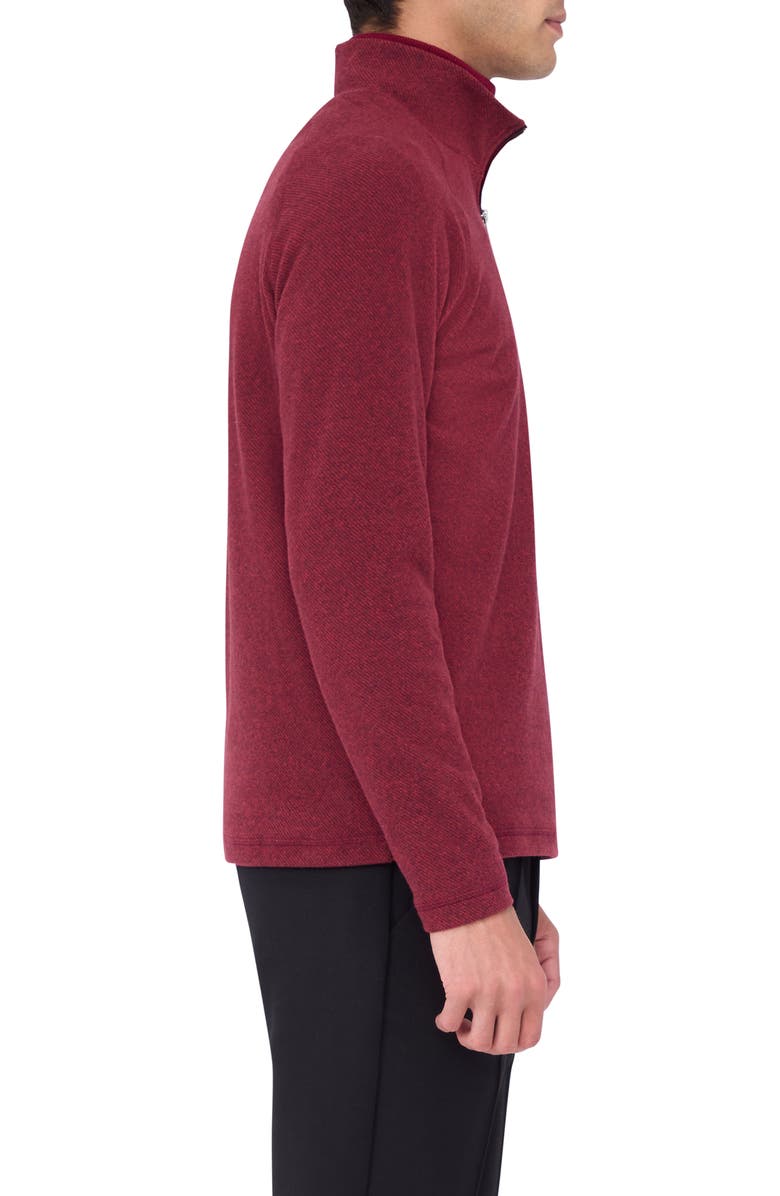 Bugatchi Quarter Zip Pullover, Alternate, color, Cabernet