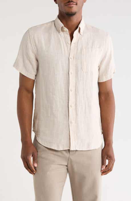 Shaker Linen Button-Down Shirt
