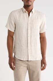 DENIM AND FLOWER Shaker Linen Button-Down Shirt