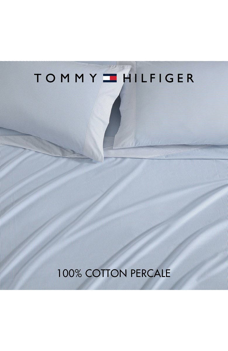 Tommy Hilfiger Williamstown Stripe Cotton Percale Sheet Set, Alternate, color, White/ Feather Blue