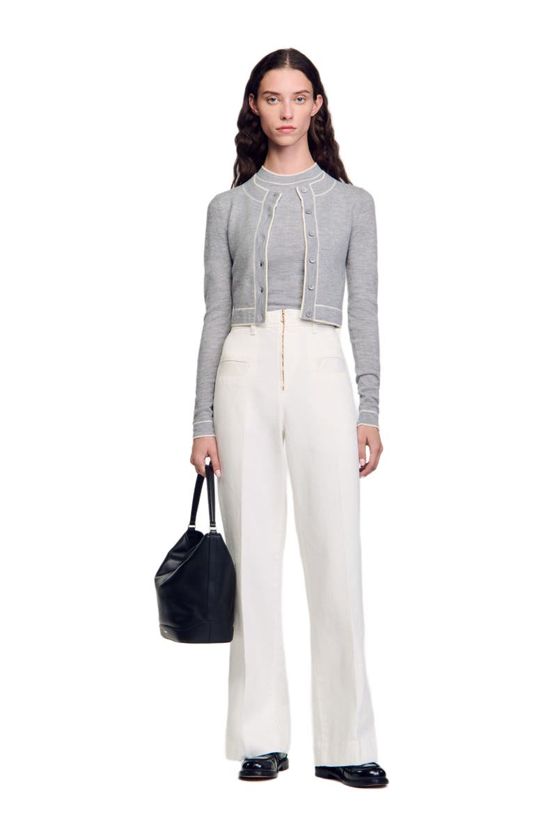 SANDRO Cropped cardigan, Alternate, color, 