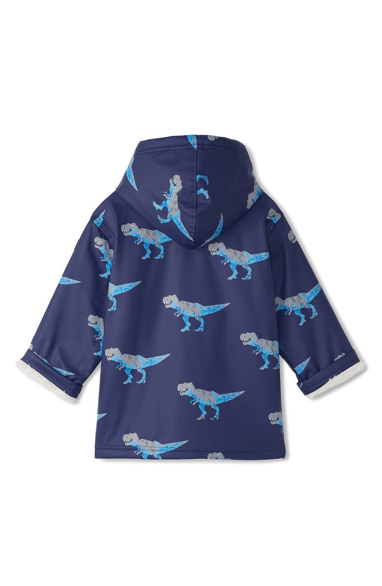 Hatley Kids' T-Rex Attack Hooded Waterproof Raincoat, Alternate, color, 