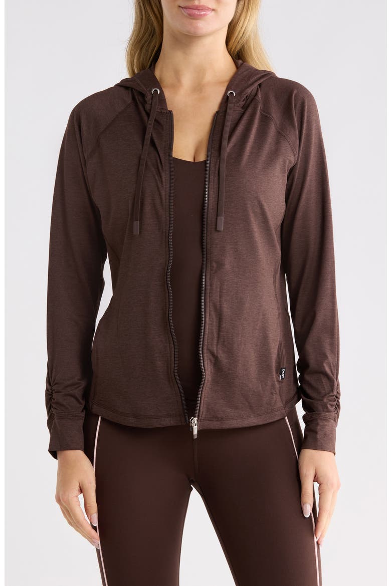 Space Dye Raglan Sleeve Full Zip Hoodie, Main, color, ESPRESSO S