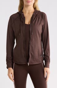 DKNY Space Dye Raglan Sleeve Full Zip Hoodie