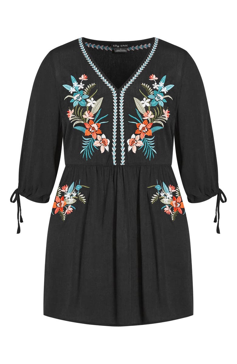 City Chic Dreamy Embroidery Dress, Alternate, color, 