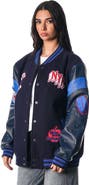 THE WILD COLLECTIVE Women's The Wild Collective Blue New York Rangers Full-Snap Varsity  Jacket
