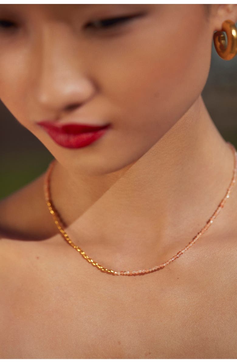 Monica Vinader Mini Nugget Stone Beaded Necklace, Alternate, color, 18Ct Gold