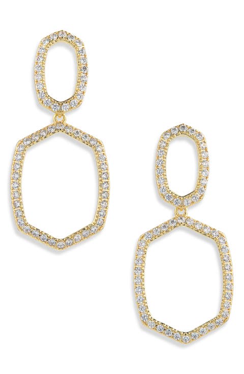 Daphne Pavé Open Frame Drop Earrings