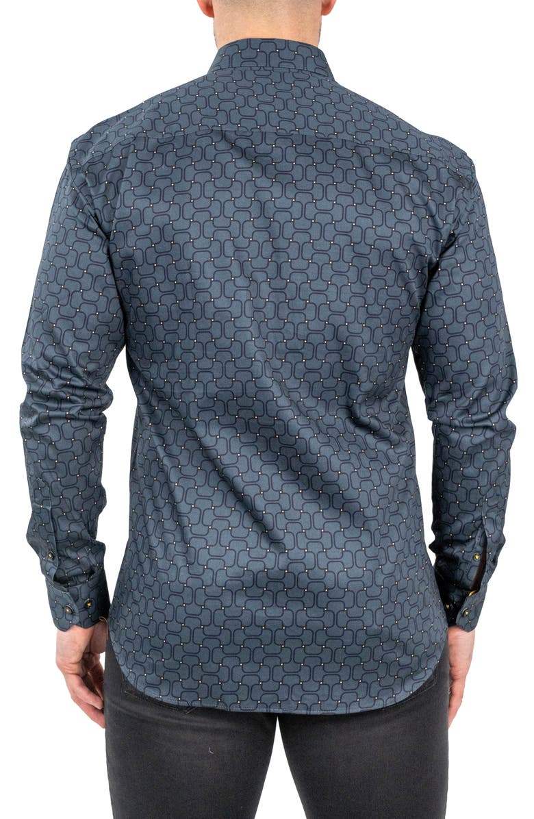 Maceoo Fibonacci Battleship Grey Contemporary Fit Button-Up Shirt, Alternate, color, 