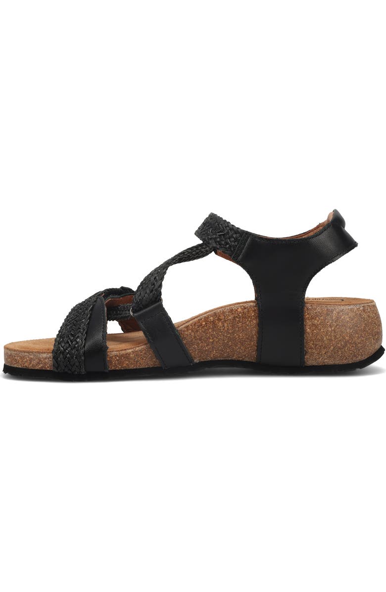 Taos 'Trulie' Wedge Sandal, Alternate, color, Black Leather
