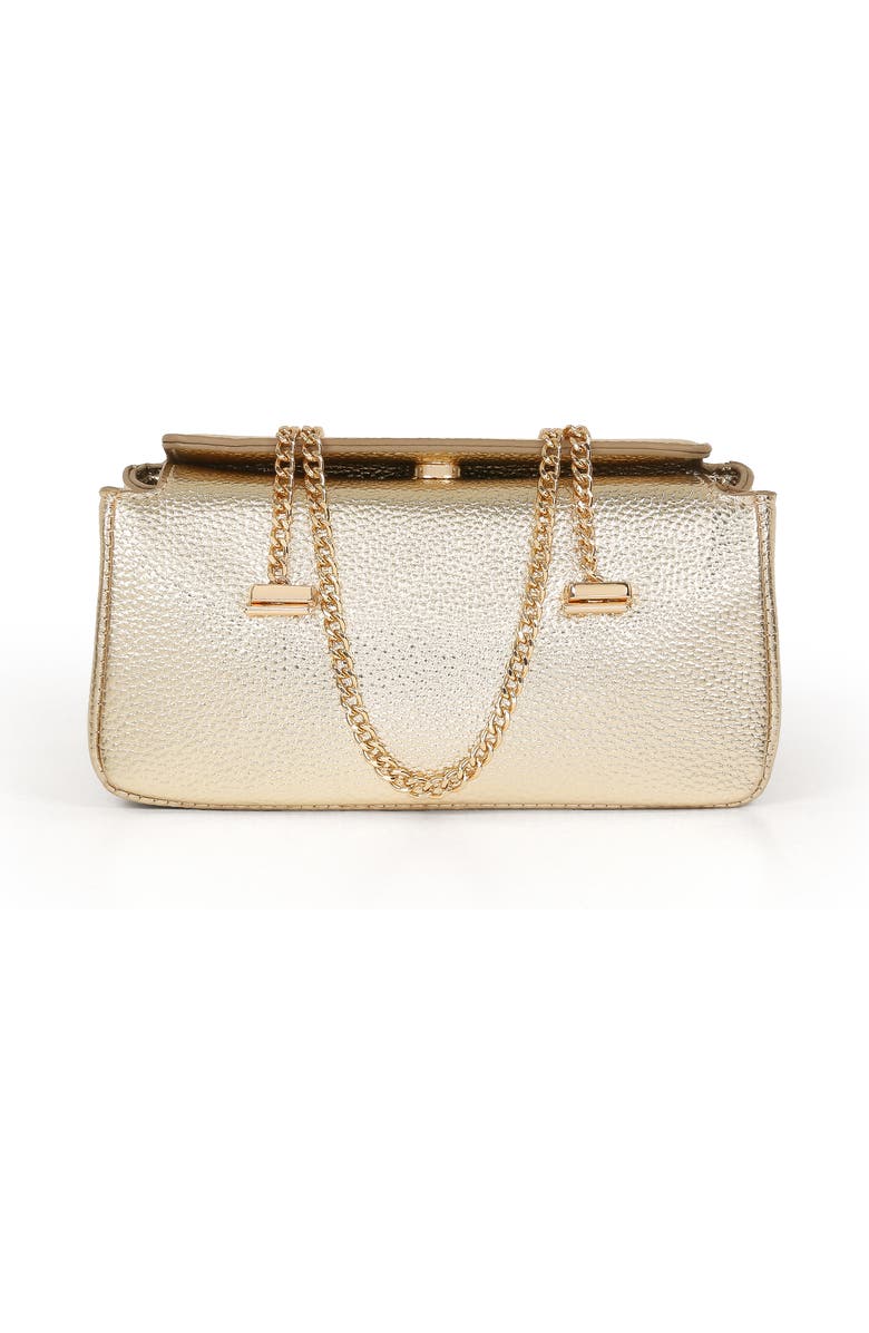 Jewel Badgley Mischka Senna Faux Leather Vintage Inspired Clutch, Main, color, Gold