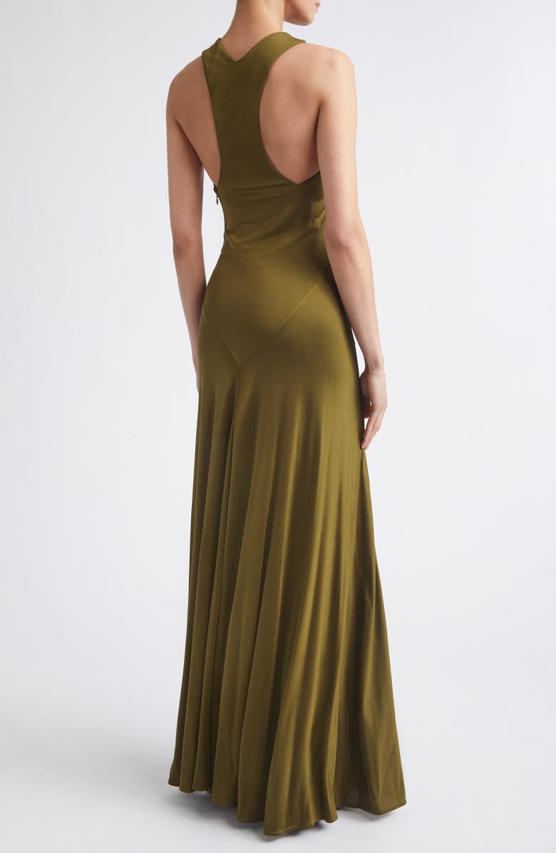 Proenza Schouler Naia Satin Jersey Maxi Dress, Alternate, color, Moss