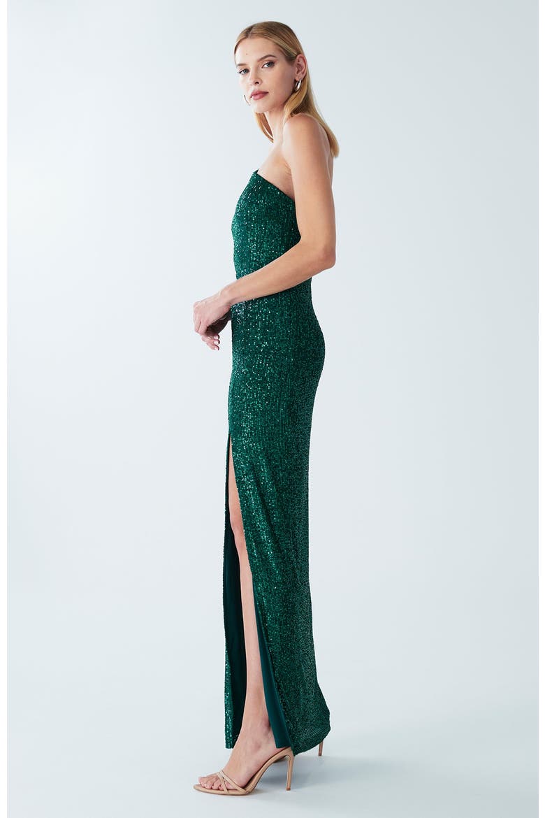 Boston Maxi Dress, Alternate, color, Emerald Sequin