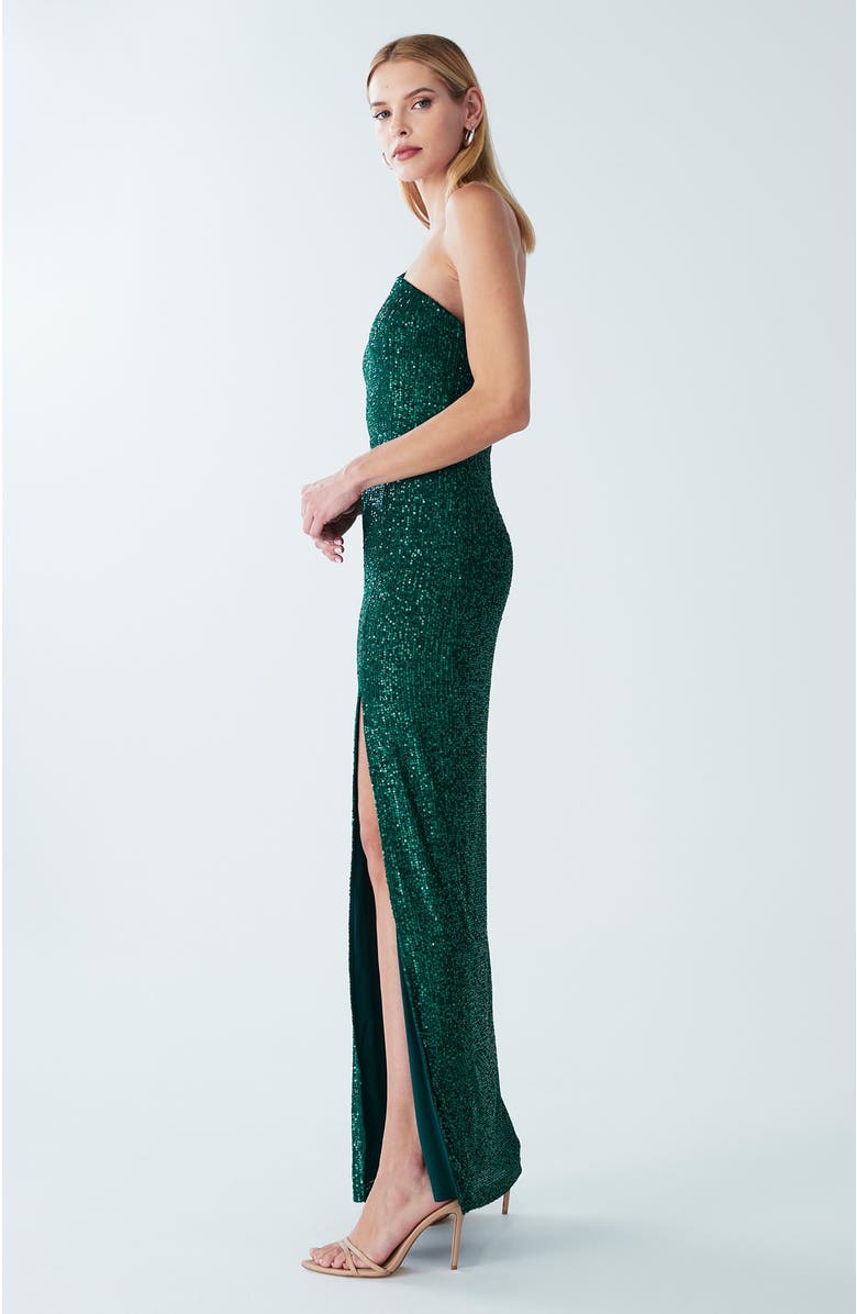 BWLDR Boston Maxi Dress, Alternate, color, Emerald Sequin