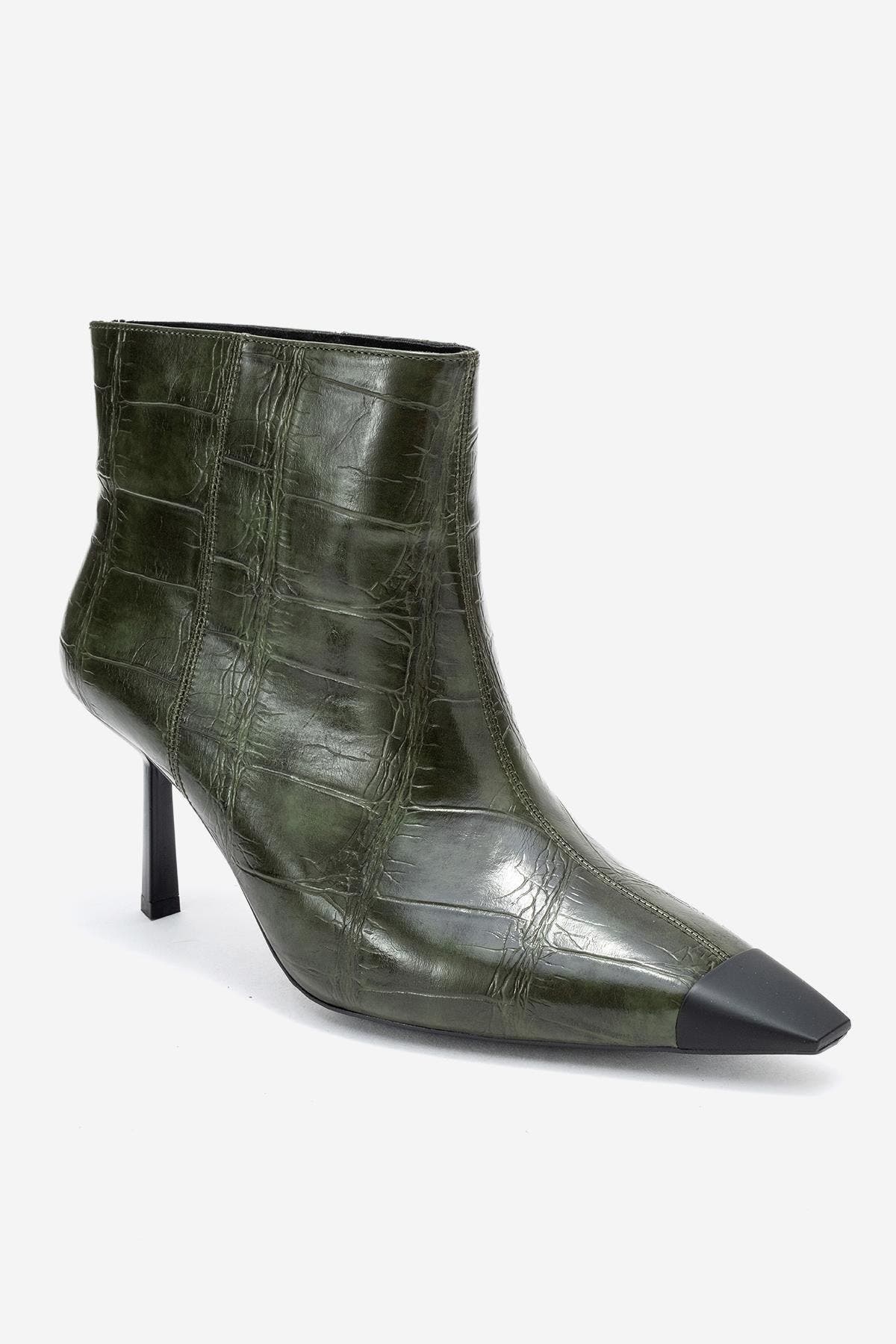 Green Print Faux Leather