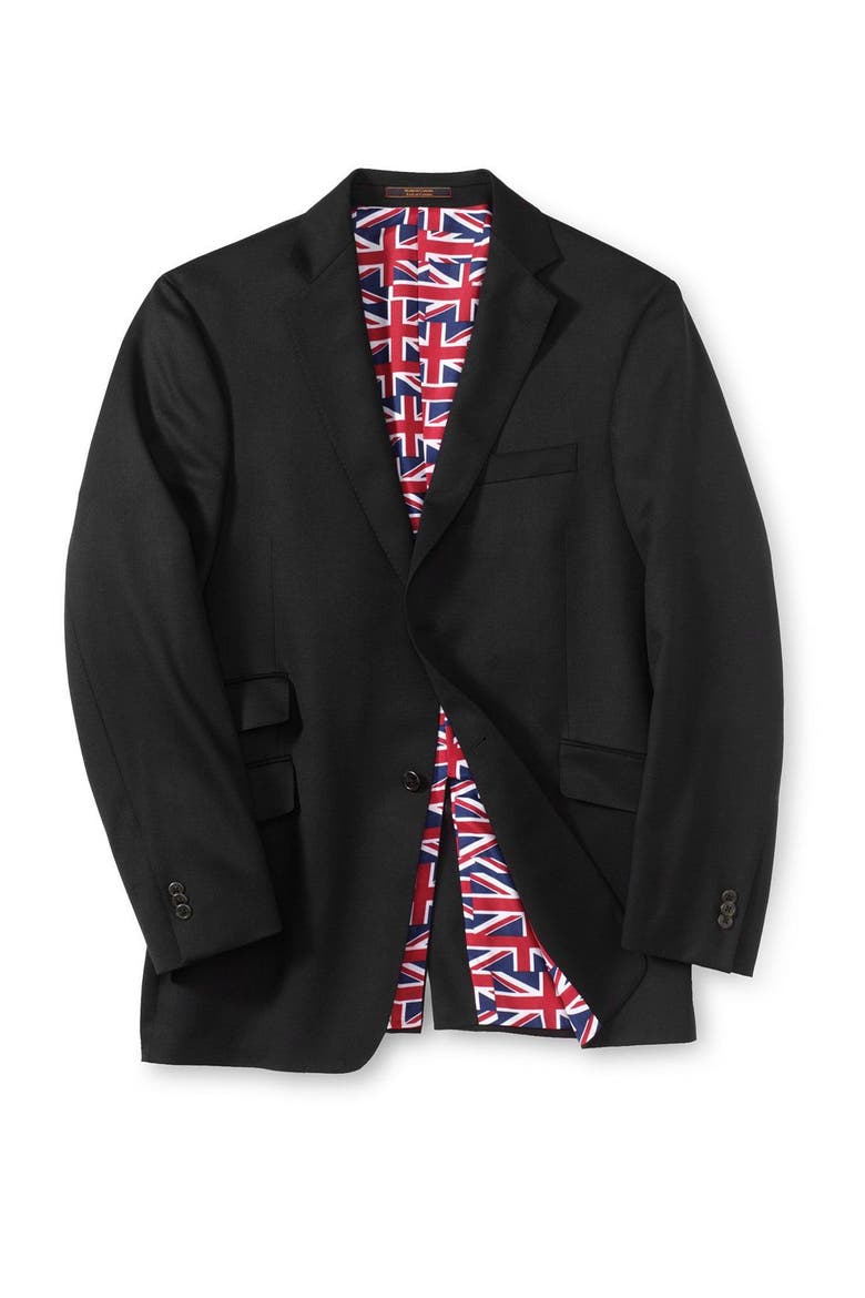 Blazer with Union Jack Lining, Alternate, color, NAVY