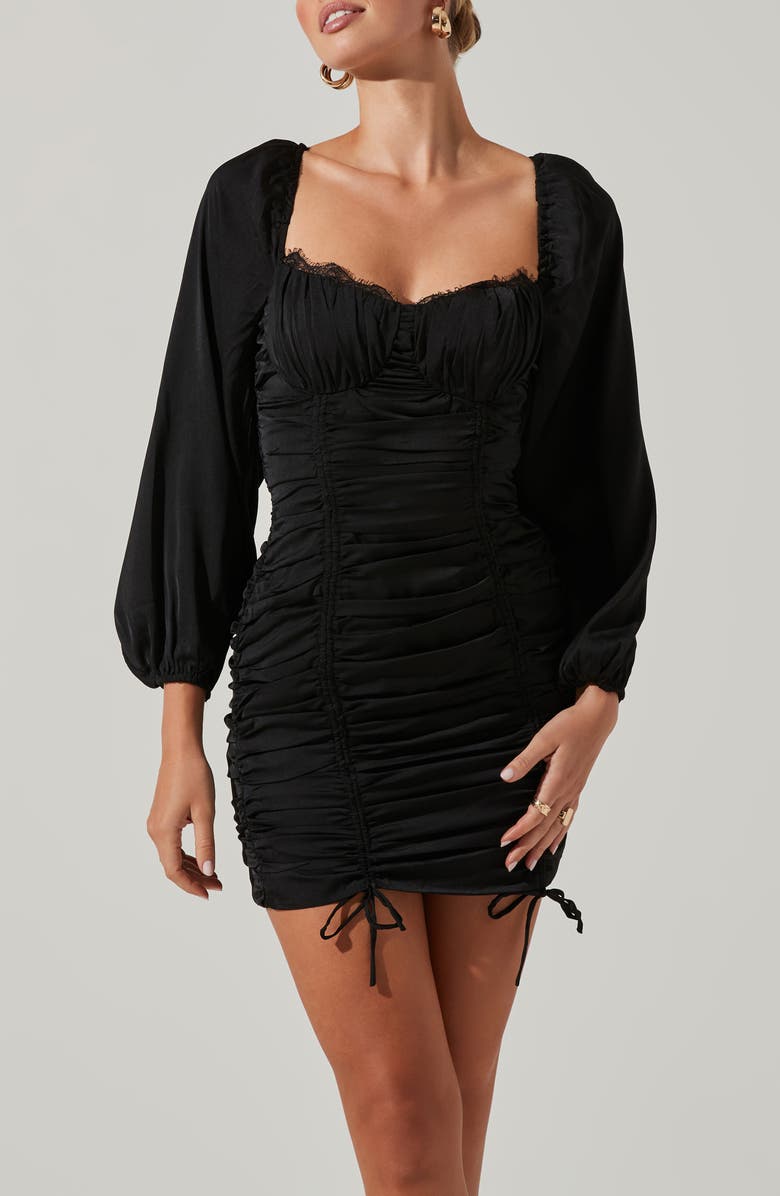 ASTR the Label Mardi Long Sleeve Ruched Minidress, Alternate, color, 