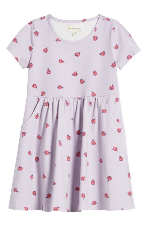 Kids' Printed Stretch Cotton Blend T-Shirt Dress (Little Kid & Big Kid)