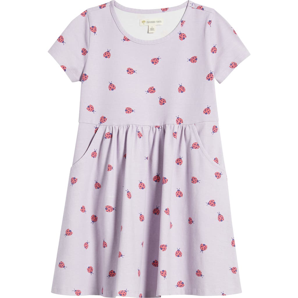 Shop Tucker + Tate Kids' Printed Stretch Cotton Blend T-shirt Dress In Purple Petal Ladybug Love