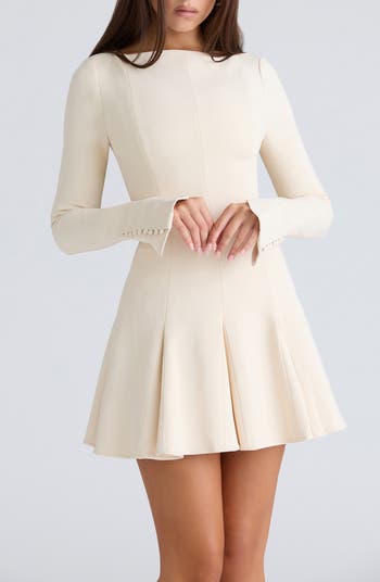 Francesca Long Sleeve Godet Hem Minidress