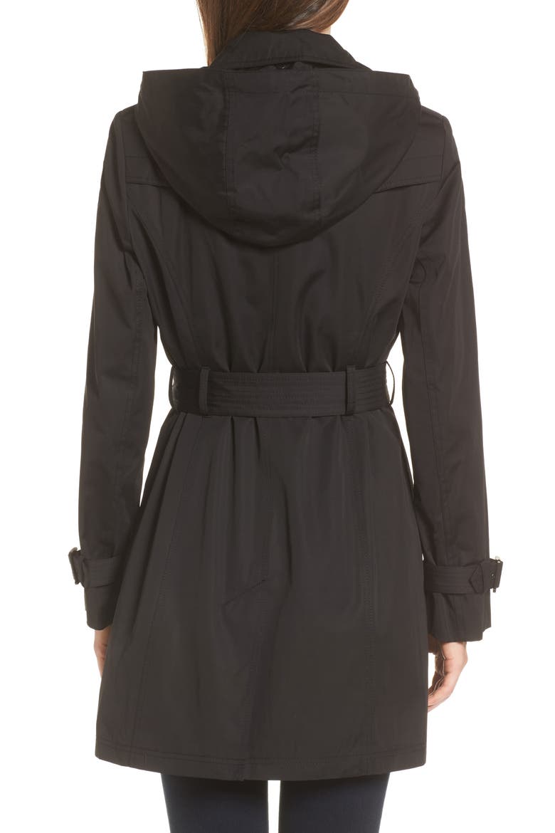 Belted Parka Jacket, Alternate, color, BLACK
