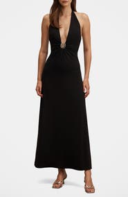 Ever New Behati Jersey Midi Halter Dress