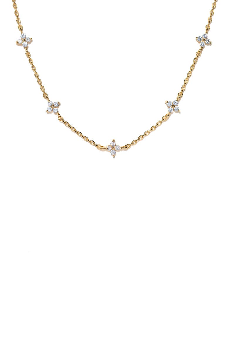 Shimmer Blossom Necklace, Main, color, GOLD