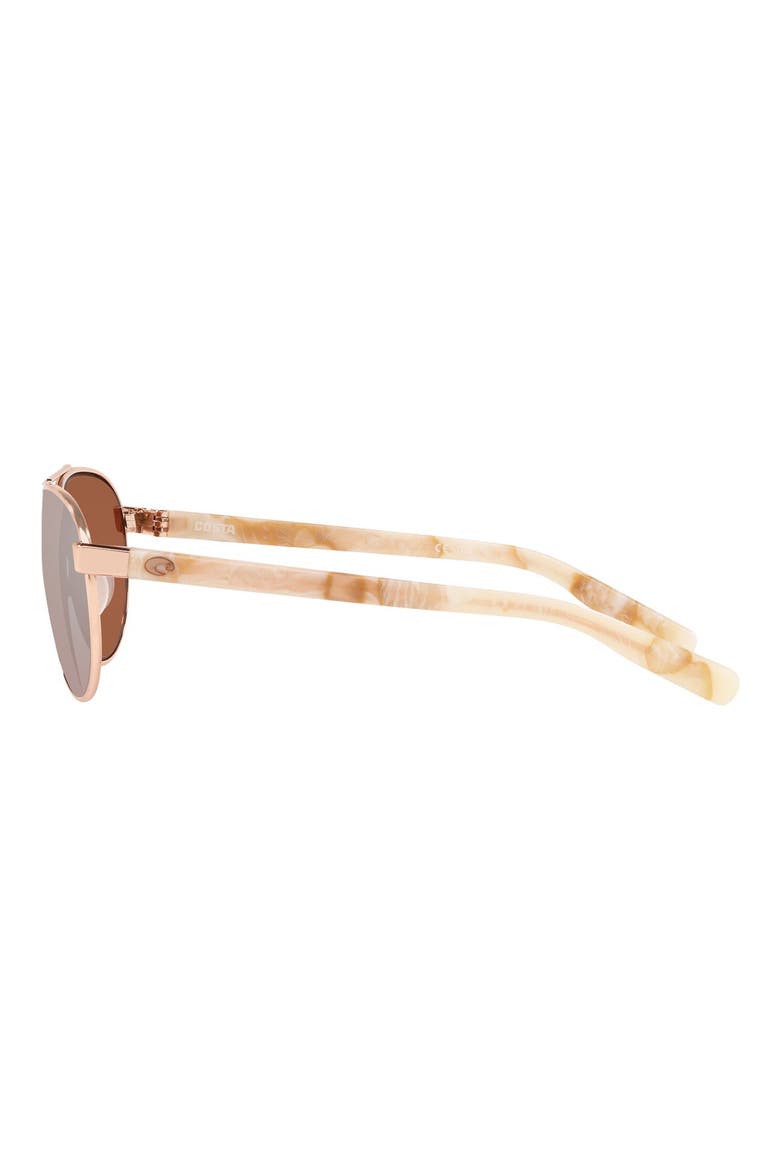 57mm Fernandina Polarized Sunglasses, Alternate, color, ROSE GOLD / COPPER SILVER 580P